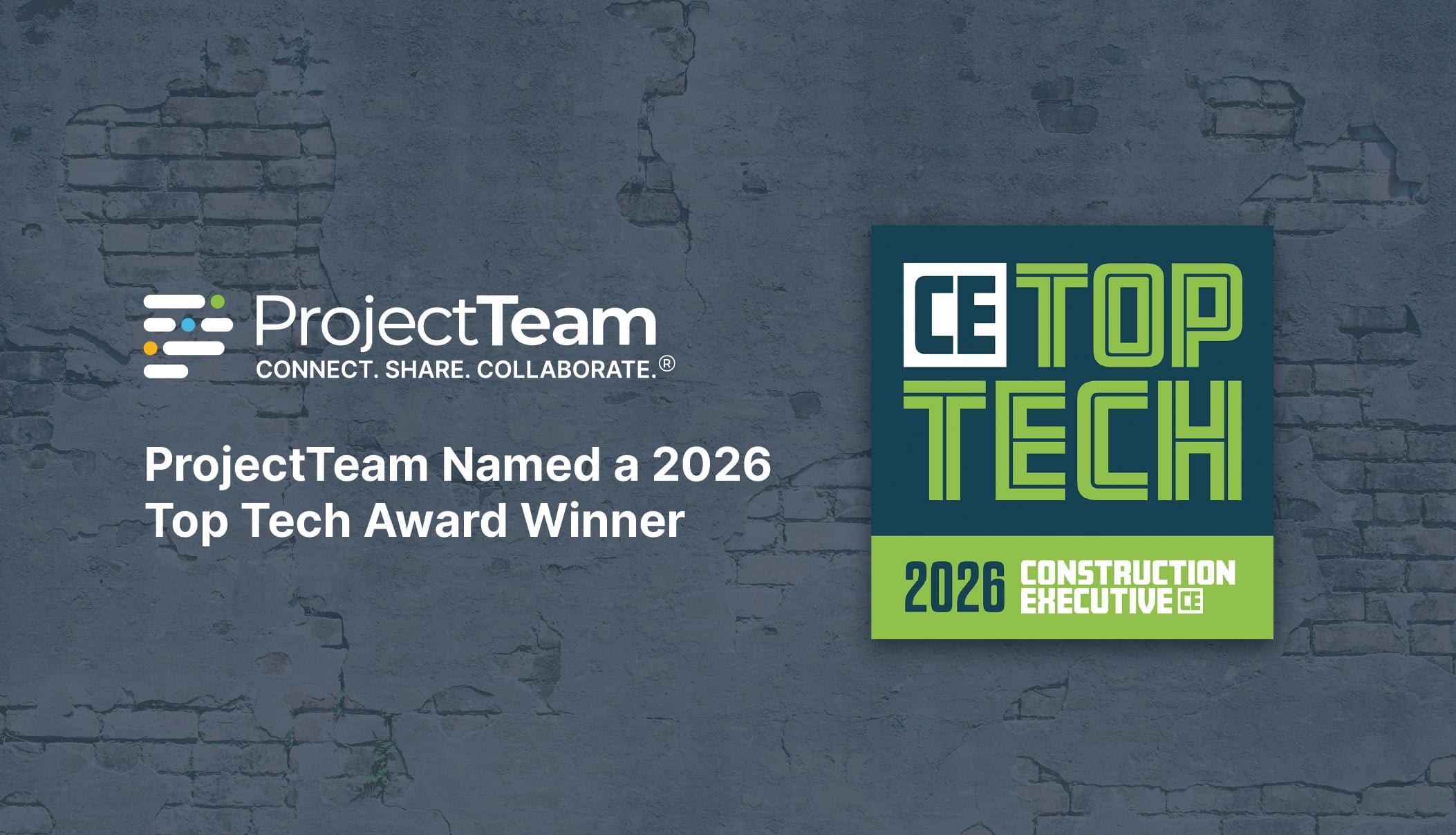 ProjectTeam named Top Tech Company Construction Executive Magazine
